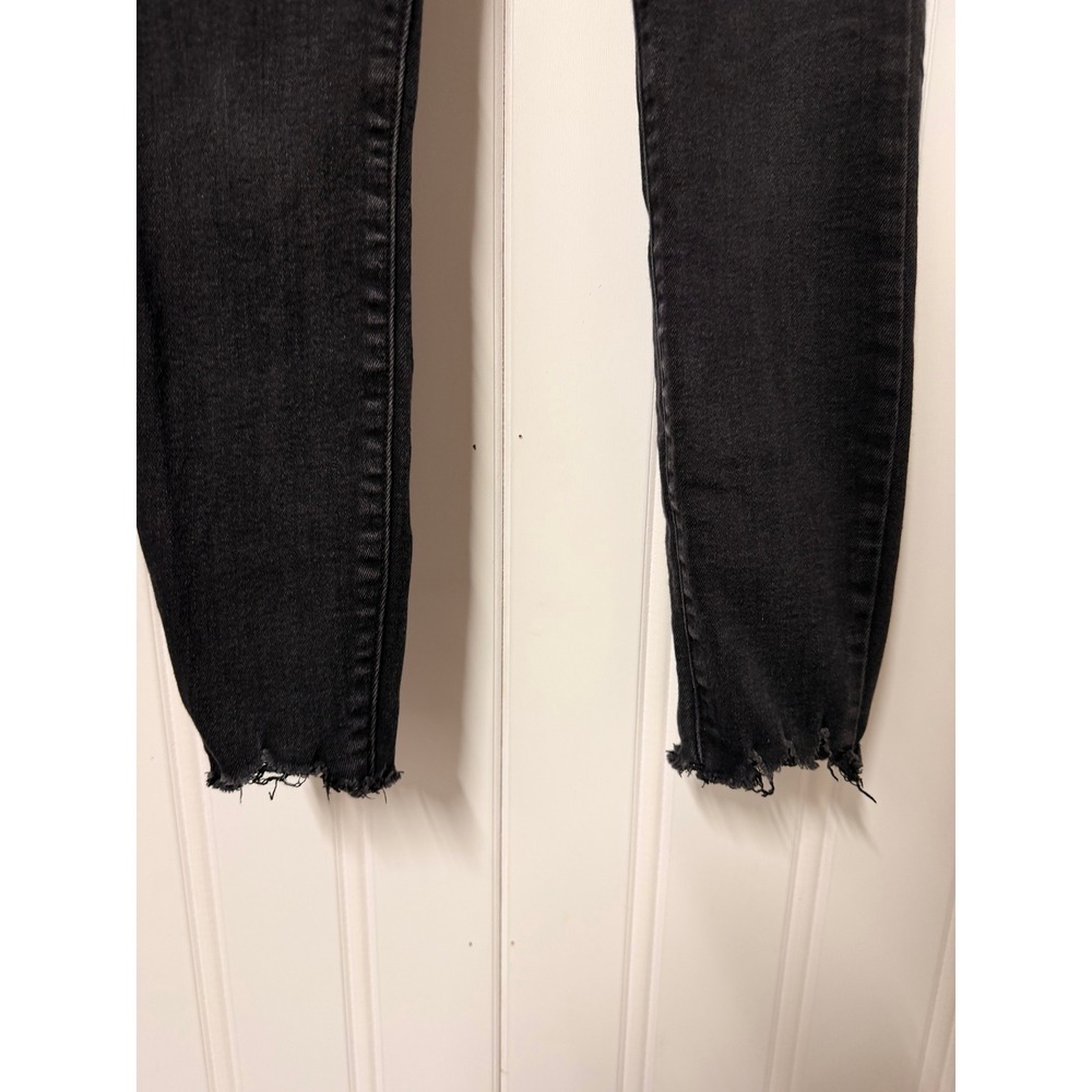 KanCan Gris Skinny Jeans 3/25 Black High Rise Button Fly Stretch Frayed Hem - Picture 3 of 10